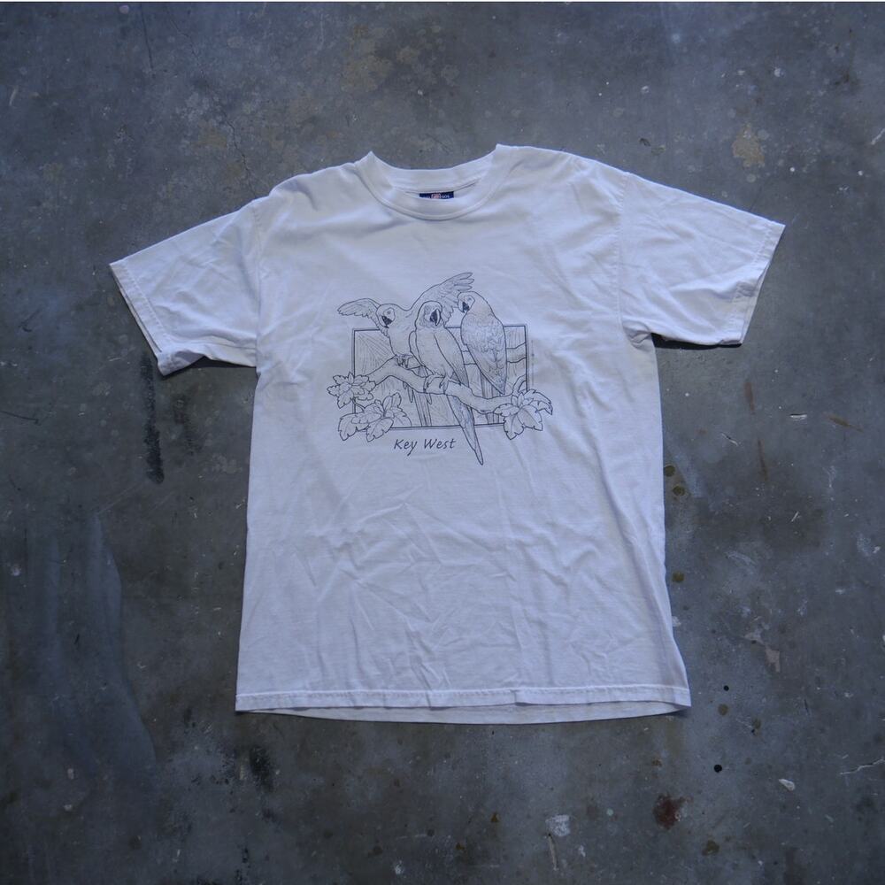Vintage 90s Key West Parrot White Heavy Weight Womens Mens Size L